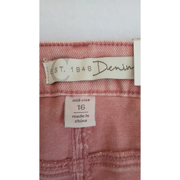 Est 1948 Denim Women's Mid Rise Jeans Size 16 Pink NWT - Picture 8 of 15
